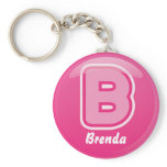 Keychain Letter B Pink Bubble