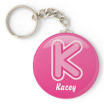 Keychain Letter K Pink Bubble