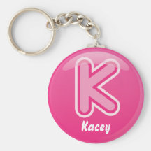 Keychain Letter K Pink Bubble