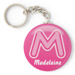 Keychain Letter M Pink Bubble