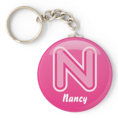 keychain letter n pink bubble