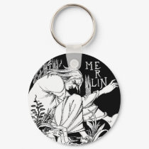 Keychain: "Merlin" by Aubrey Beardsley by VintageCabaret Keychain: "Merlin" by Aubrey Beardsley