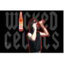 Keychain of Wicked C. drinking TX Pete Hot Sauce photo sculptures
