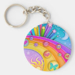Keychain - Retro Sixties Pop Art Sky