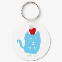 keychain - stuff on my cat - cat with apple