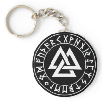 keychain Tri-Triangle Rune Shield on Blk