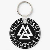 keychain Tri-Triangle Rune Shield on Blk