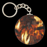 Keychain with burning fire keychains