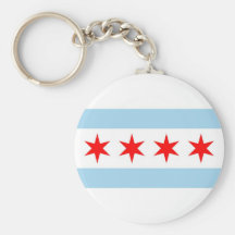 Keychain with Flag of Chicago, Illinois State
