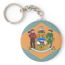 Keychain with Flag of Delaware State keychains