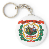 Keychain with Flag of West Virginia State keychains