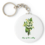 Keychain with Lily-of-the-Valley Design