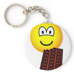 Chocolate eating emoticon   keychains