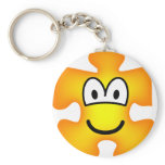 Jigsaw piece emoticon   keychains