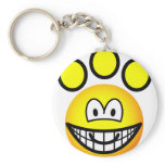 Paw print emoticon   keychains