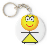 Stickfigure emoticon woman  keychains