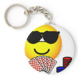 Poker emoticon sunglasses  keychains