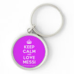 [Crown] keep calm and love messi  Keychains
