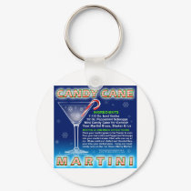 Keychains - Candy Cane Martini Art by Happy_Holly_Daze Keychains - Candy Cane Martini Art