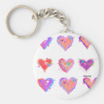 Keychains - Pop Art Crazy Hearts 2