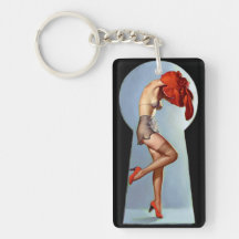 Keyhole Pin Up Rectangular Acrylic Keychain