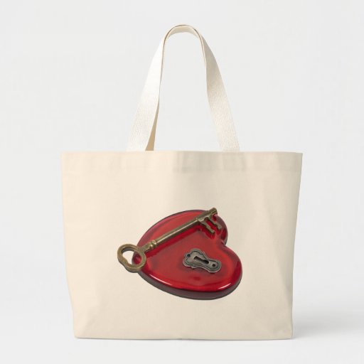 KeyHoleKeyRedHeart071611 Canvas Bags