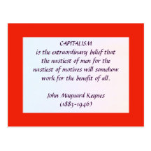 KEYNES on CAPITALISM postcard