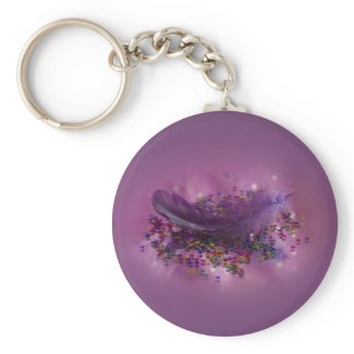 Keyring - Purple Fairys Feather Key Chains