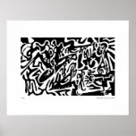 "Keys", digital B&W abstract Print