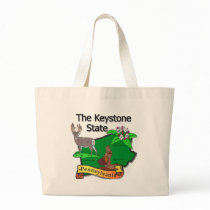 Keystone State Pennsylvania Bird Deer Flower Canvas Bags