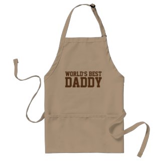 Khaki and Brown World's Best Daddy Adult Apron