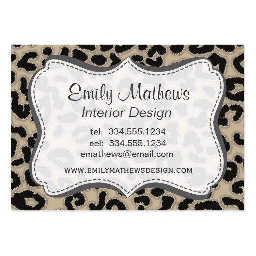 Khaki, Tan, Leopard Animal Print Business Card