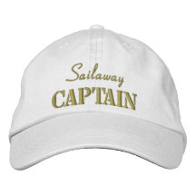 Khaki White Nautical Captain Custom Embroidered Baseball Caps