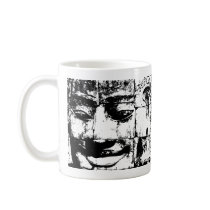 Khmer Stone Face ... RED BLACK Cambodia Coffee Mugs