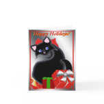 Kiara Toon Kitty Holiday Reds Greeting Card
