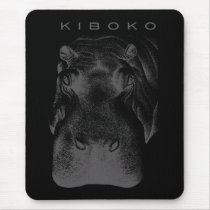 Kiboko_hippo on black poster mousepads