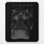 Kiboko_hippo on black poster mouse mat