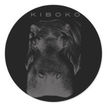 Kiboko_hippo on black stickers