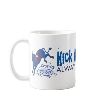 Kick Ass Democrat Blue Donkey Kick Mug  by TheDemocratDonkey