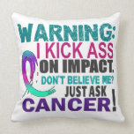Kick Ass On Impact Thyroid Cancer.png Throw Pillows