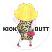 KICK BUTT stickers by LadyDenise KICK BUTT stickers