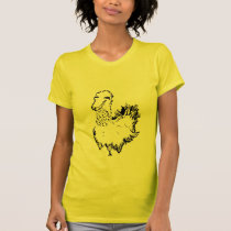 kick chicken in canary yellow t-shirts