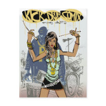 Kick Drum One Postcard postcards by 40ozcomics Kick Drum One Postcard postcards