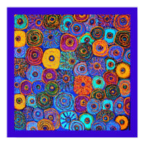 Kick It Up! Circles Flowers Poster signed posters