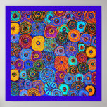 Kick It Up! Circles Flowers Poster signed