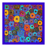 Kick It Up! Circles Flowers Poster signed