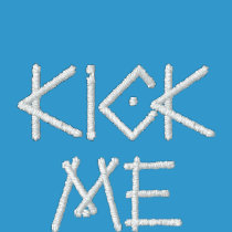 kick me embroidered shirts