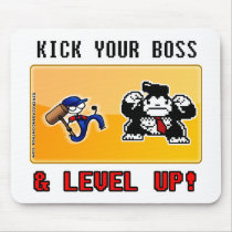 kick your boss & level up! mousepads