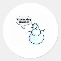 Kickboxing Anyone Round Stickers