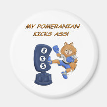 Kickboxing Pomeranian Fridge Magnets